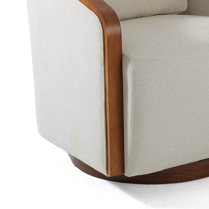 Mid-Century Modern Swivel Accent Armchair Chenille Upholstered Chairs