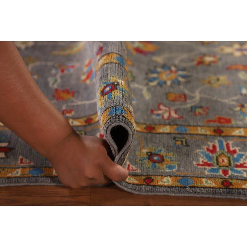 All-Over Gray Kazak Oriental Accent Rug Hand-Knotted Wool Carpet - 3'4"x 5'0"