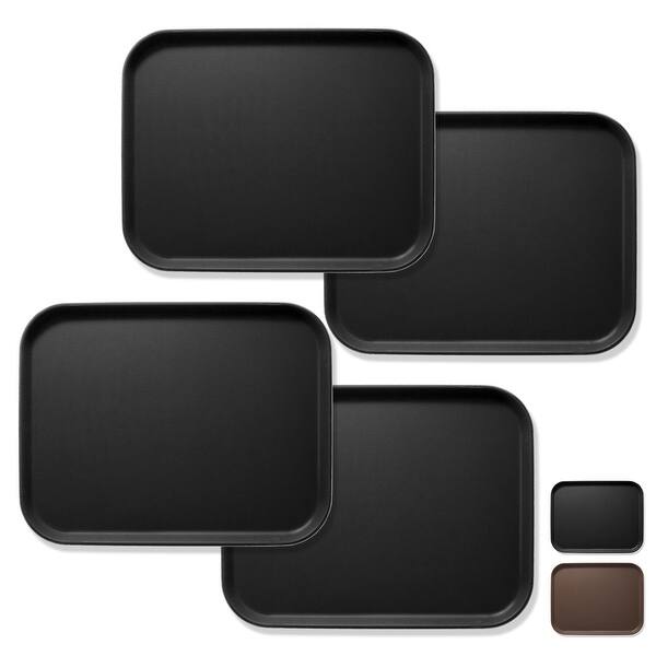 slide 1 of 27, (Set of 4) Rectangular Restaurant Serving Trays Non-Skid NSF Certified