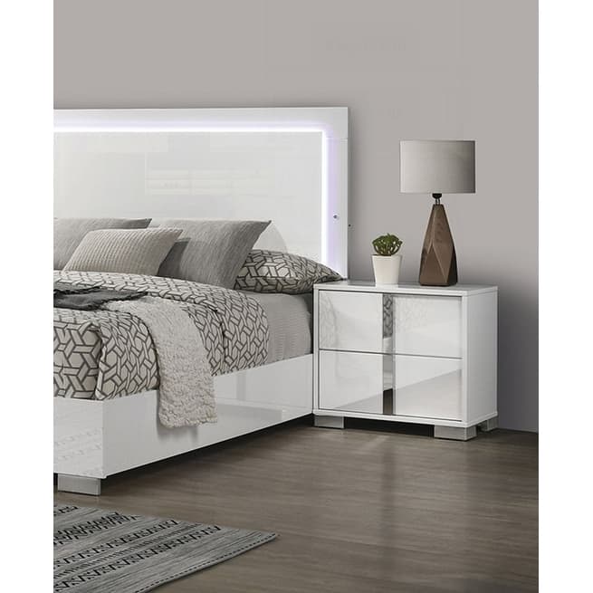 Modern Stylish Nightstand with Chrome Accents and Streamlined Design for Bedroom