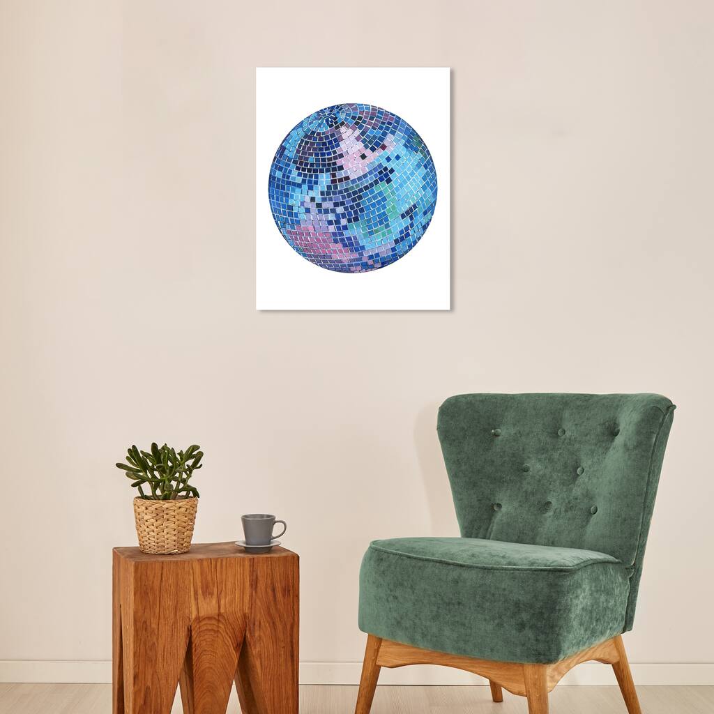 Wynwood Studio Abstract Disco ball IX Blue and Modern & Contemporary Wall Art Canvas Print