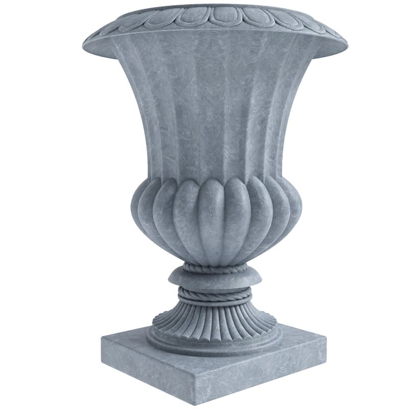 LeisureMod Lotus 28" Elegant Urn Planter - Modern Fiberstone & MgO Clay - Large Indoor/Outdoor Decorative Pot with Drainage