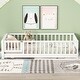 preview thumbnail 61 of 66, Twin Size Floor Bed Frame for Kids Bed with Fence Guardrails Endbed Storage Splint Platform Bed - Available with or without Door