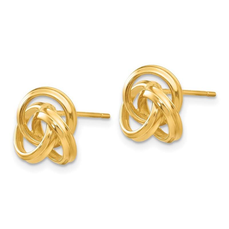 Curata 14k Yellow Gold 11mm Polished Love Knot Post Earrings