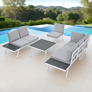 Mid-Century Modern Outdoor Patio Sectional Sofa Set Outdoor Furniture