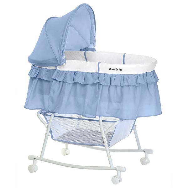 Dream On Me Lacy Portable in Bassinet and Cradle in Serenity