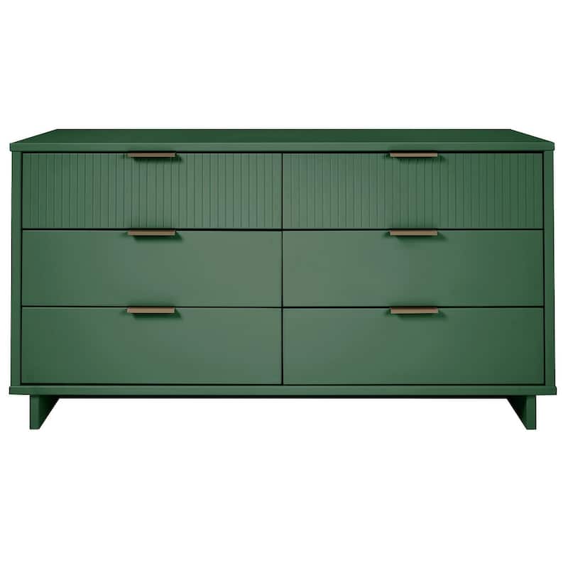 Manhattan Comfort Granville 55.07" Modern Double Wide 6 Drawer Dresser