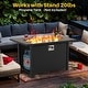 preview thumbnail 4 of 5, Outdoor 50000 BTU Rectangular 45” Propane Fire Pit Table with Glass Wind Guard for Patio, Deck, Backyard, Black - N/A