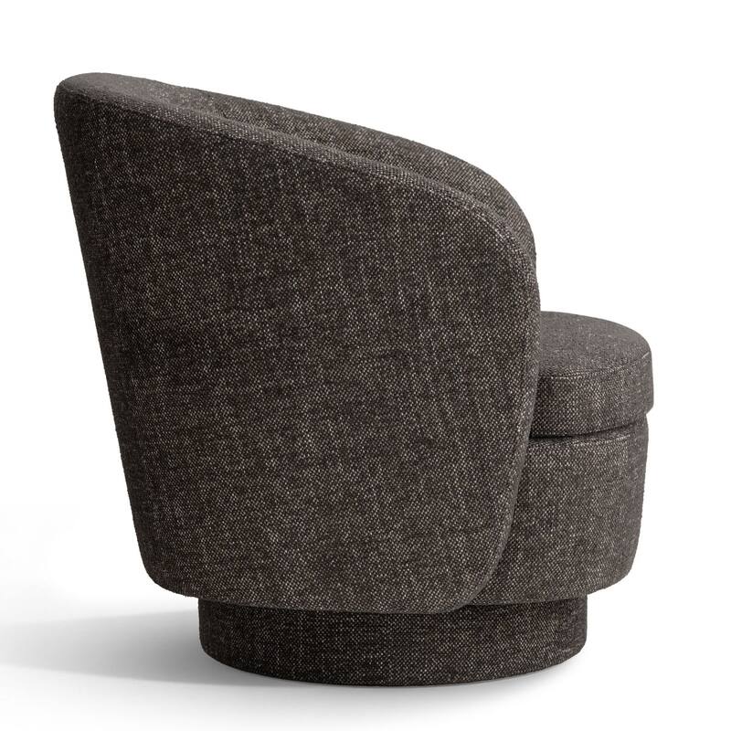 Modern Linen Swivel Barrel Accent Chair Single