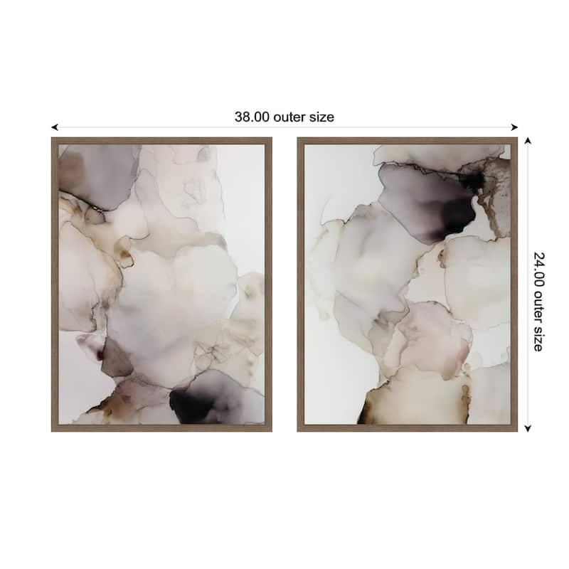 Kate and Laurel Smoke No. 1 & No. 2 2 Piece Framed Canvas Wall Art Set by Amy Lighthall