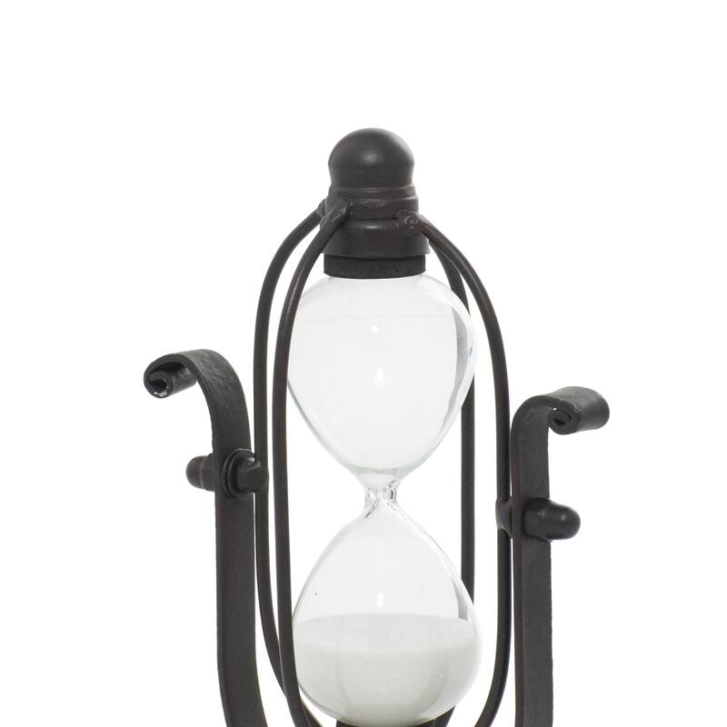 Metal Hourglass Sand Timer - Silver or Black - Roche River Decor