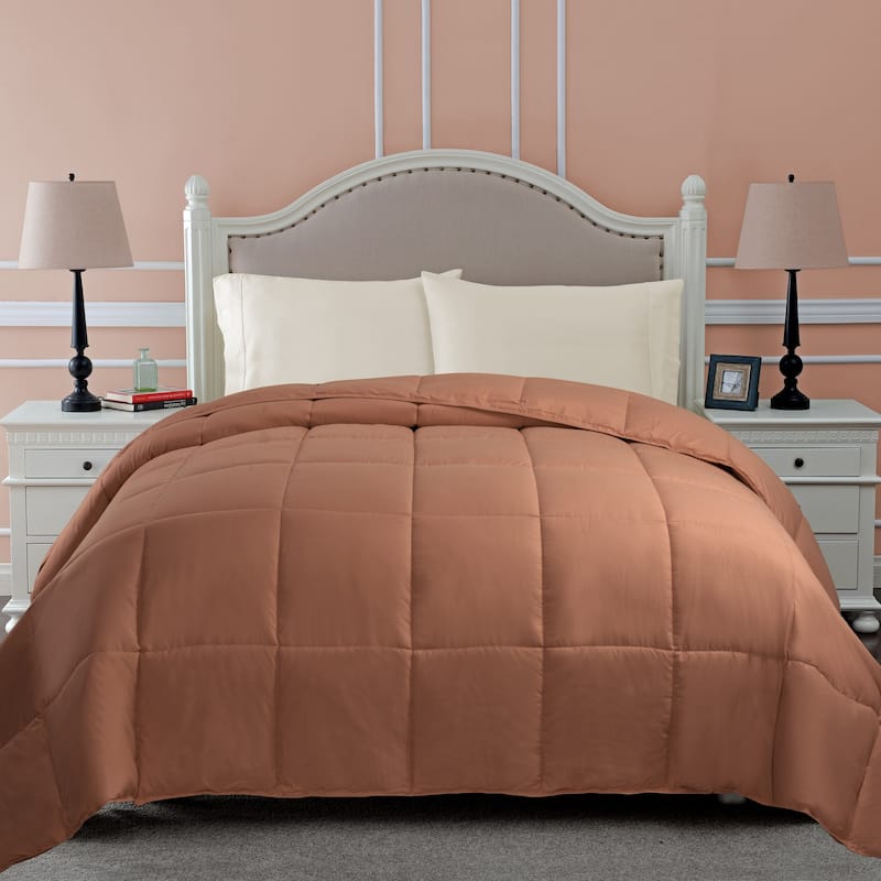 Superior Classic Comforter Reversible Down Alternative Bedding - Full - Queen - Camel