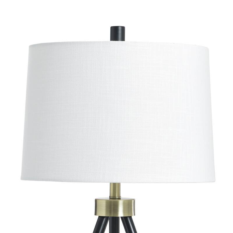 StyleCraft Steel Table Lamp - Werth Gold & Black - White Shade