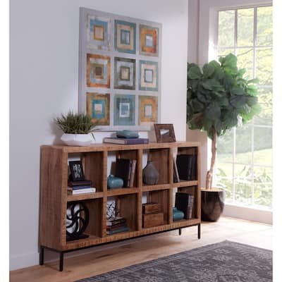 Jordan Brown Wood Open Shelf Console Bookcase