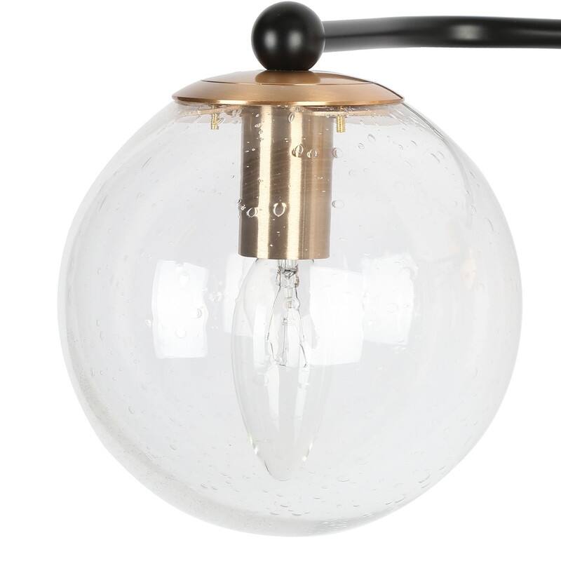 Modern Glam Black Gold 2/3/4 Light Bathroom Vanity Light Globe Seeded Glass Wall Sconces