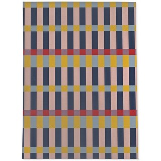 MODERN PLAID BLUE AND PINK Outdoor Rug By Becky Bailey - Bed Bath ...