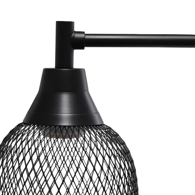Industrial Style Desk Lamp with Mesh Wire Shade - 19" - Black