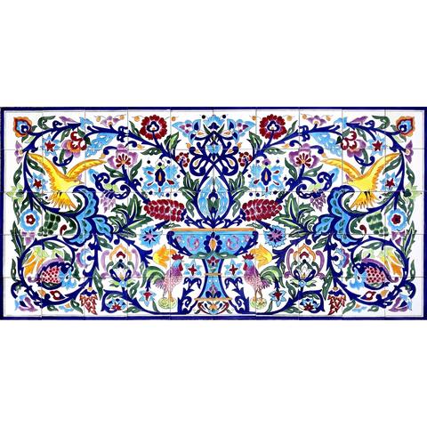 60x30 Arabesque Design 50pc Decorative Ceramic Tiles Wall Mural