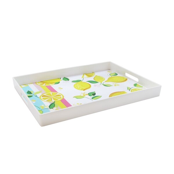 Trina Turk Lemons Stripes Rect Tray Overstock 30900525