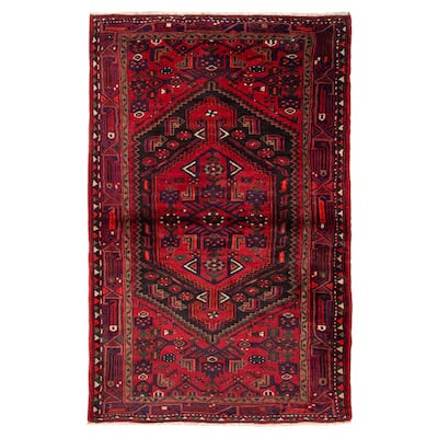 ECARPETGALLERY Hand-knotted Andelz Red Wool Rug - 4' 4" x 6' 8"
