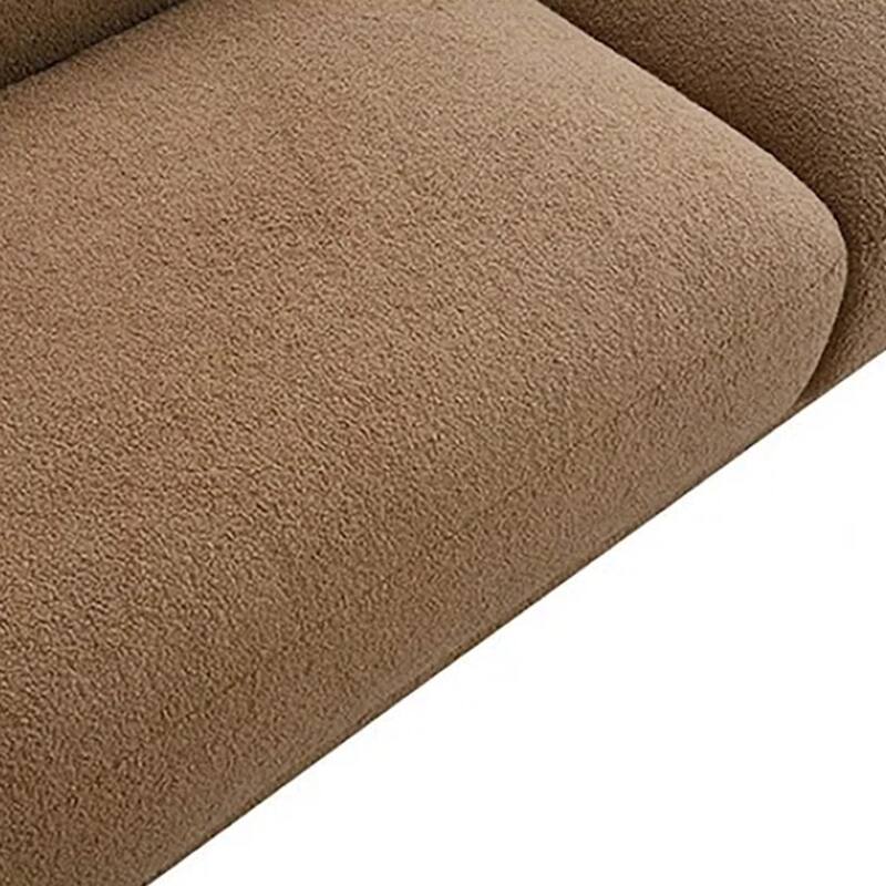 Oliver 2pc Sofa and Loveseat Set, Round Sloped Arms, Soft Brown Boucle