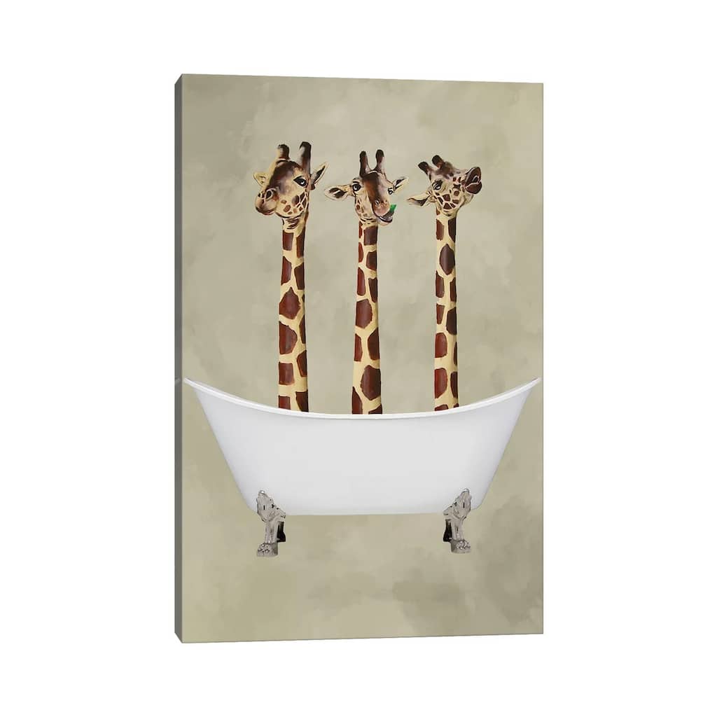 iCanvas "Giraffes In Bathtub" by Coco de Paris Canvas Print