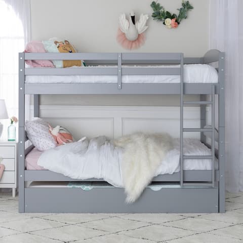 Middlebrook Solid Wood Twin Size Bunk Bed with Trundle