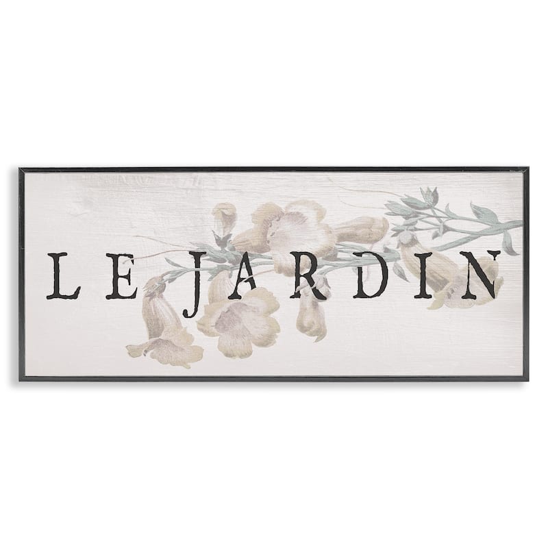 Stupell Vintage French Garden Framed Giclee Art Design By Lil' Rue - 24 x 10 - Black