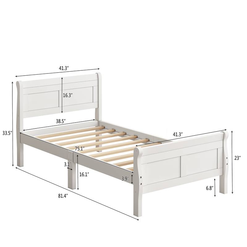 Wood Twin Platform Bed Frame