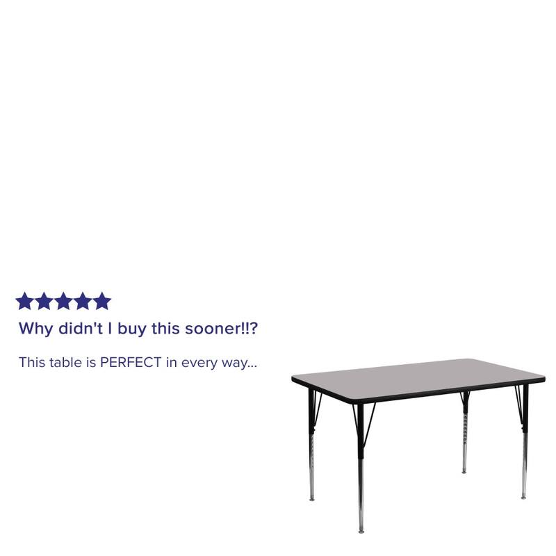 24''W x 48''L Rectangular Thermal Laminate Activity Table - Adjustable Legs