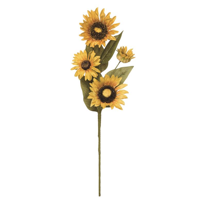 Transpac Fabric/Canvas 25" Yellow Spring Jumbo Sunflower Spray