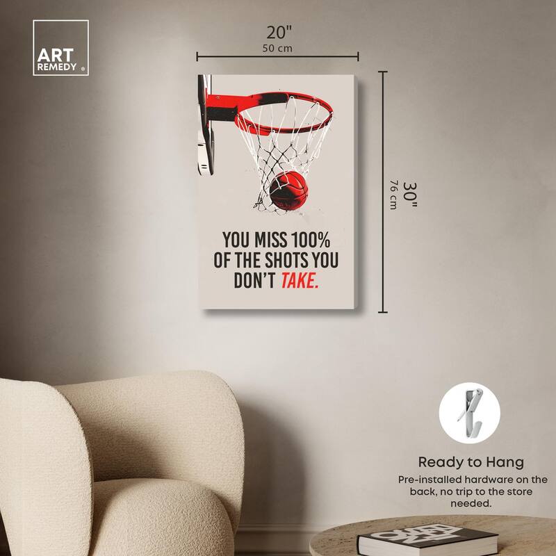 The Shots You Take Hoop Canvas by Art Remedy, Gallery Wrapped