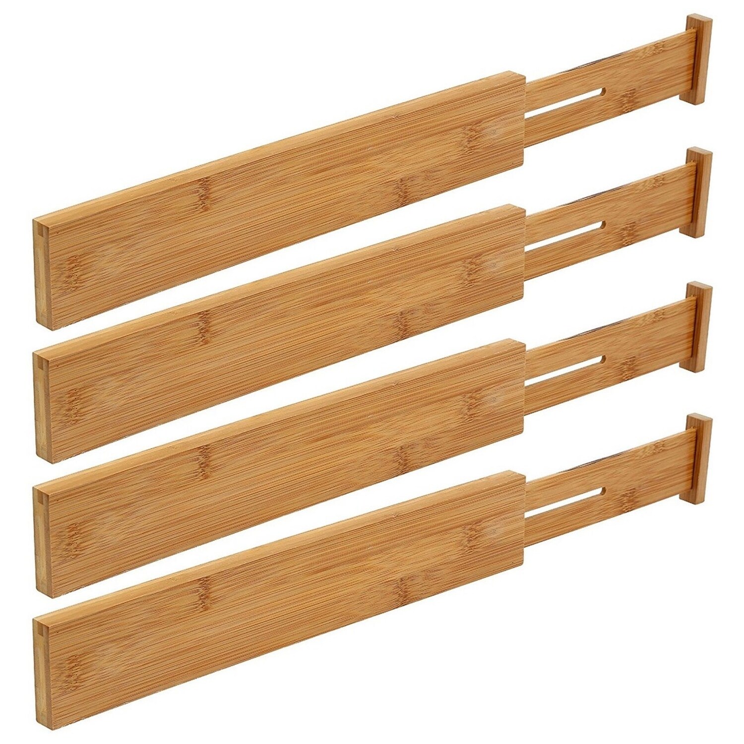 Shop Ybm Home Bamboo Kitchen Drawer Dividers And Organizers Set Of 4 Overstock 30531926