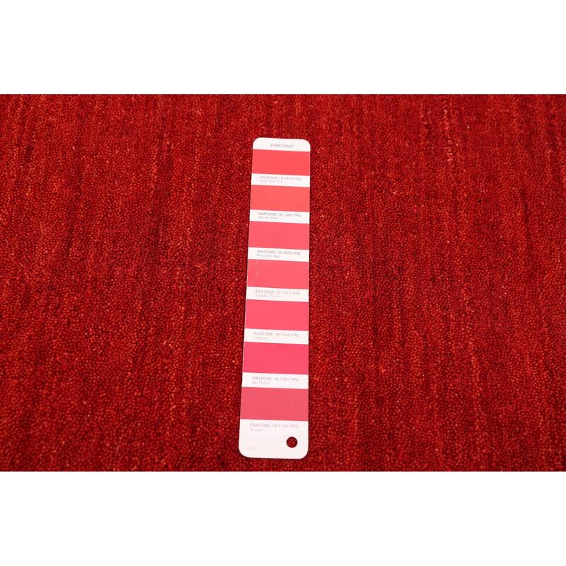 ECARPETGALLERY Hand Loomed Kashkuli Gabbeh Red Wool Rug - 4'11 x 7'9