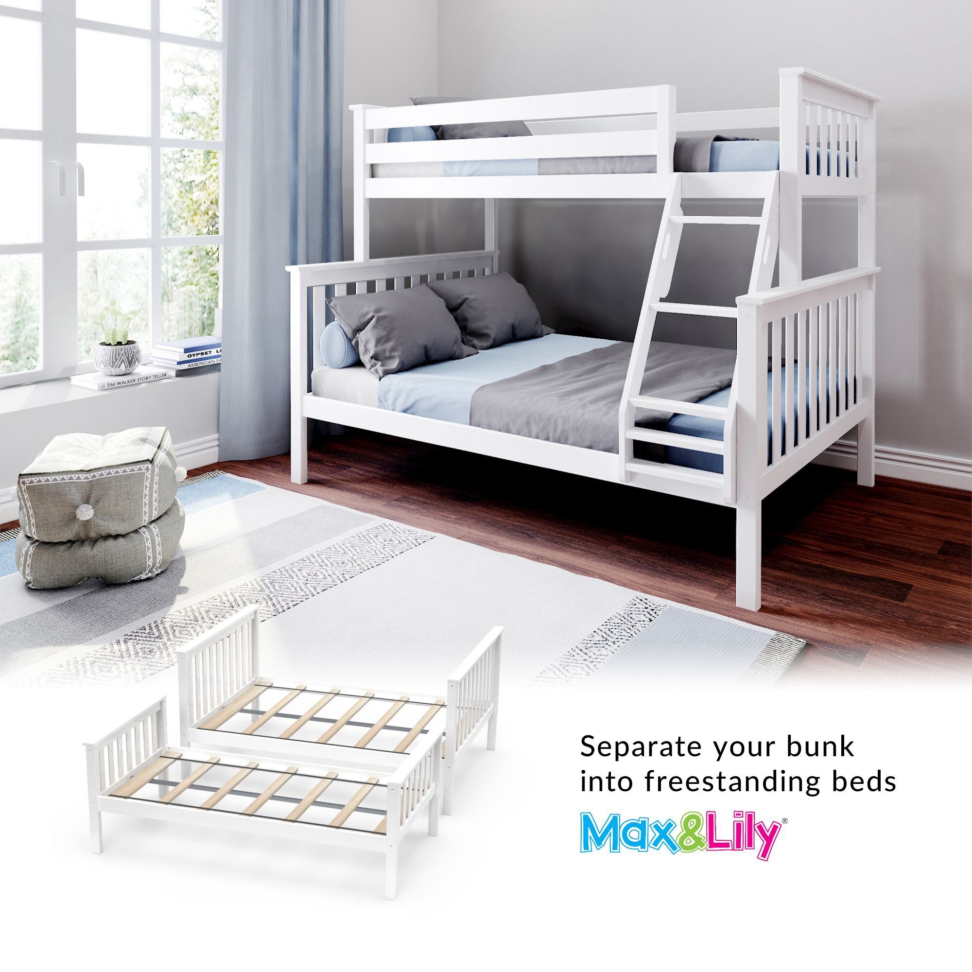 Max and lily twin hot sale over full bunk bed