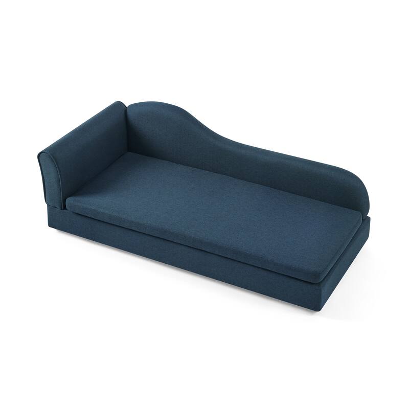 Oversized Pet Sofa, Elegant Modern Linen Fabric Elevated Dog Sofa Bed, Oversized Rectangular Pet Bed with Backrest & Armrest