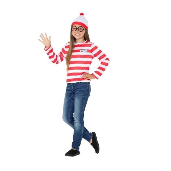 Where/'s Wally Instant Kit Costume with Red /& White Top and Glasses Hat