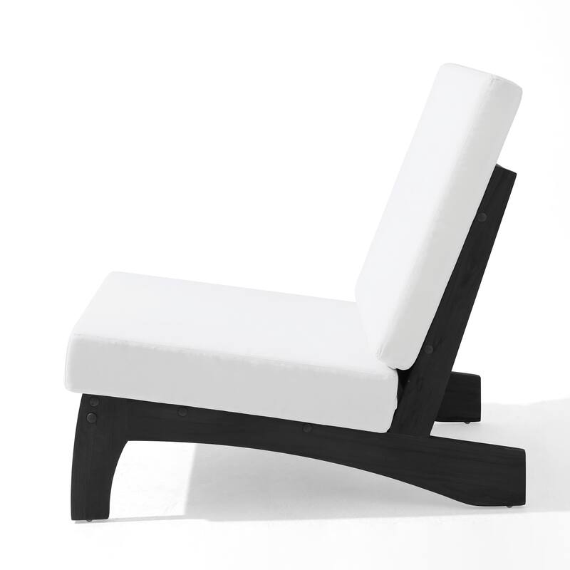 4 Set Outdoor Patio Teak Wood Club Chairs Loveseat with Cushion