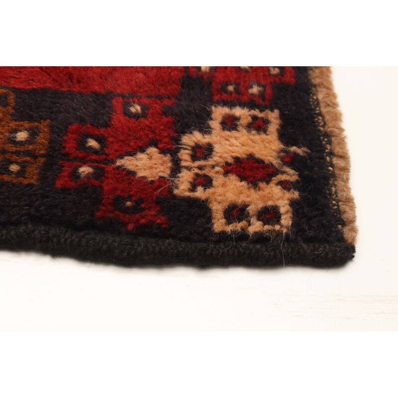 ECARPETGALLERY Hand-knotted Baluch Red Wool Rug - 3'10 x 6'4