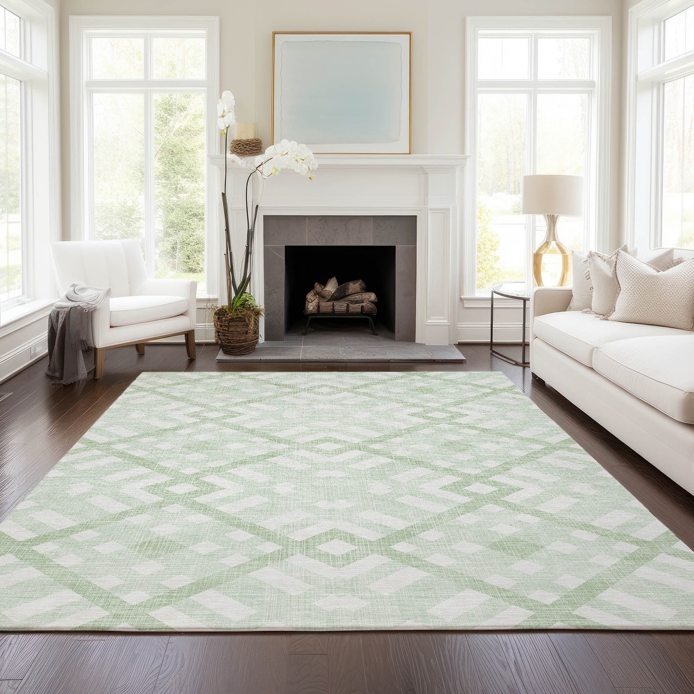 Machine Washable Indoor/ Outdoor Chantille Trellis Modern Rug