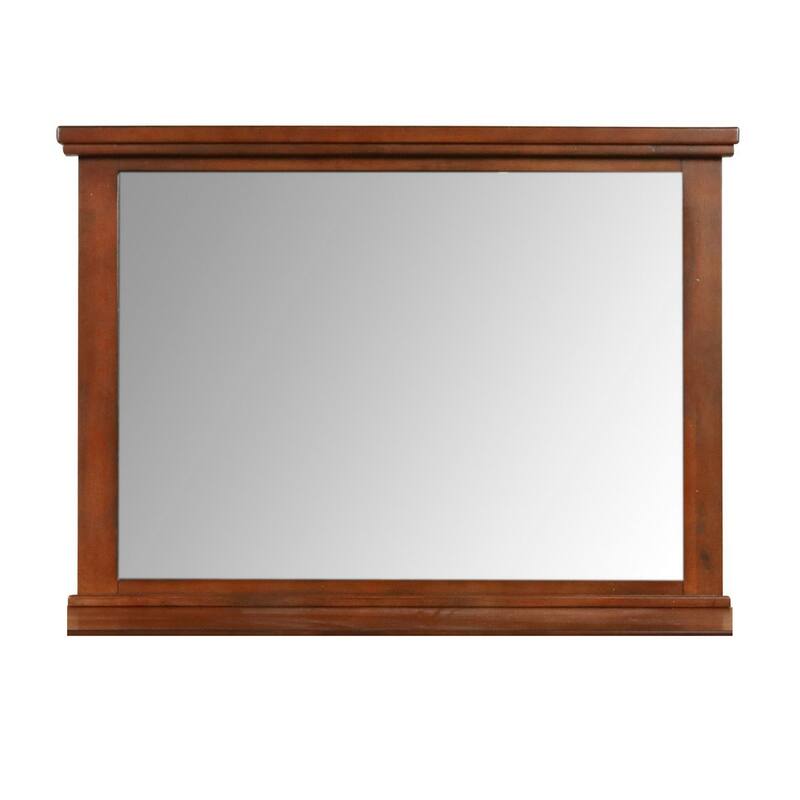 Lan 40 x 47 Dresser Mirror, Rectangular Tempered Glass, Classic Brown