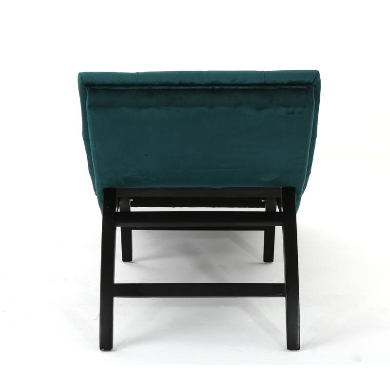 Roomfitters Tufted Velvet Chaise Lounge, Modern Recliner with Arched Back and Wooden Legs