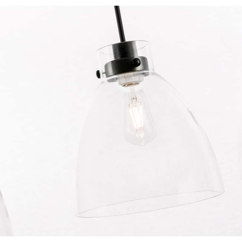 Ingrid 11-Inch Clear 1-Light Pendant - Black
