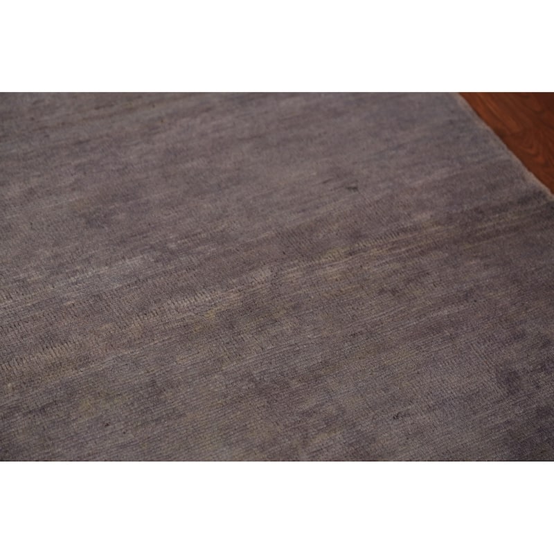 Gray Gabbeh Oriental Rug Hand-Knotted Foyer Wool Carpet - 3'3" x 6'4"
