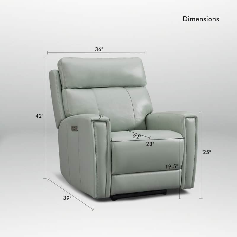 Genuine Leather Zero Gravity Power Recliner Chair with Power Headrest, USB&USB-C Port