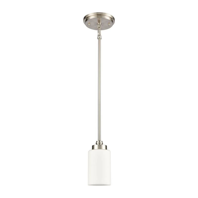Dawson 4-inch Wide 1-Light Mini Pendant in Satin Nickel - 4in W x 4in D x 7in H