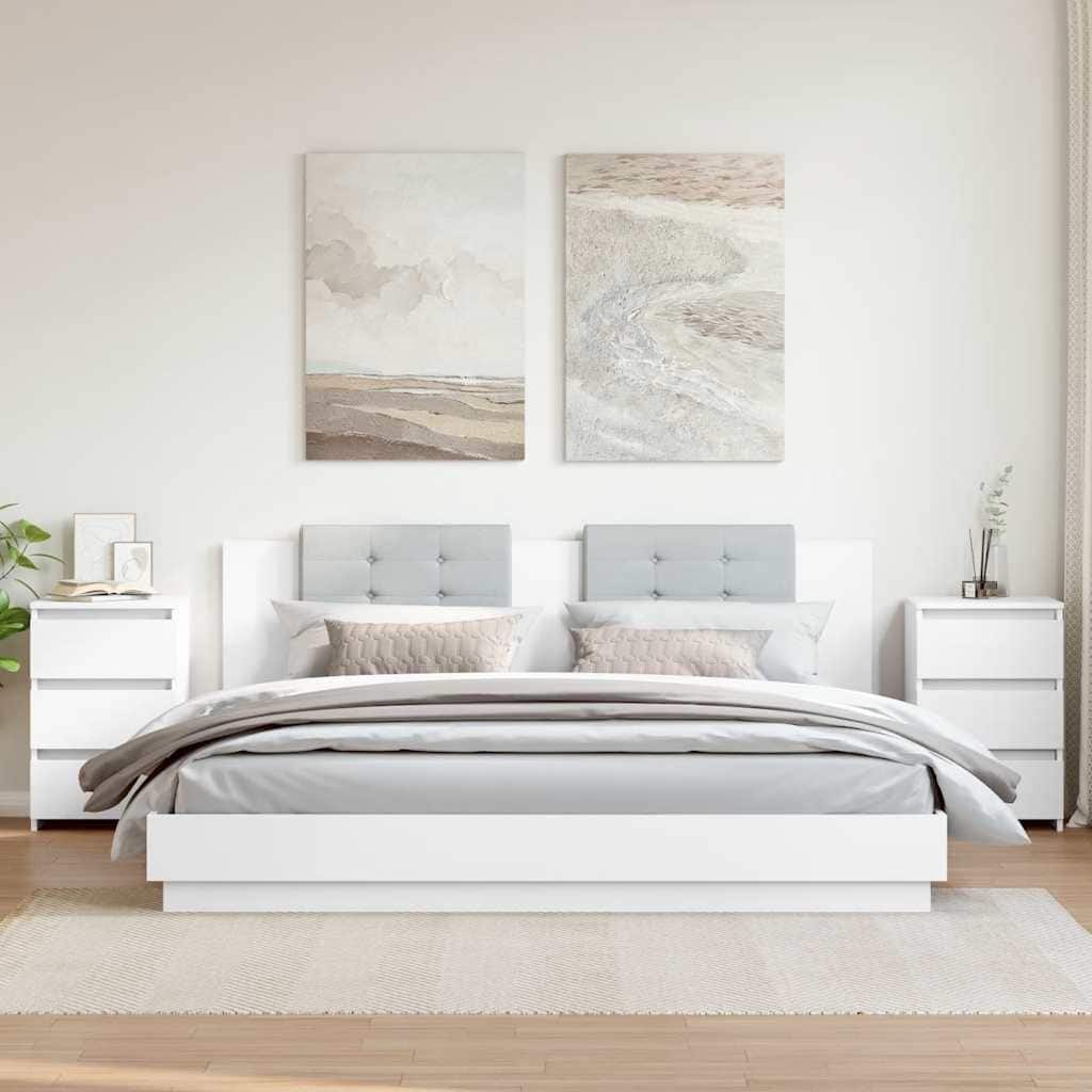 vidaXL Bed Cabinet Set of 2 Engineered Wood