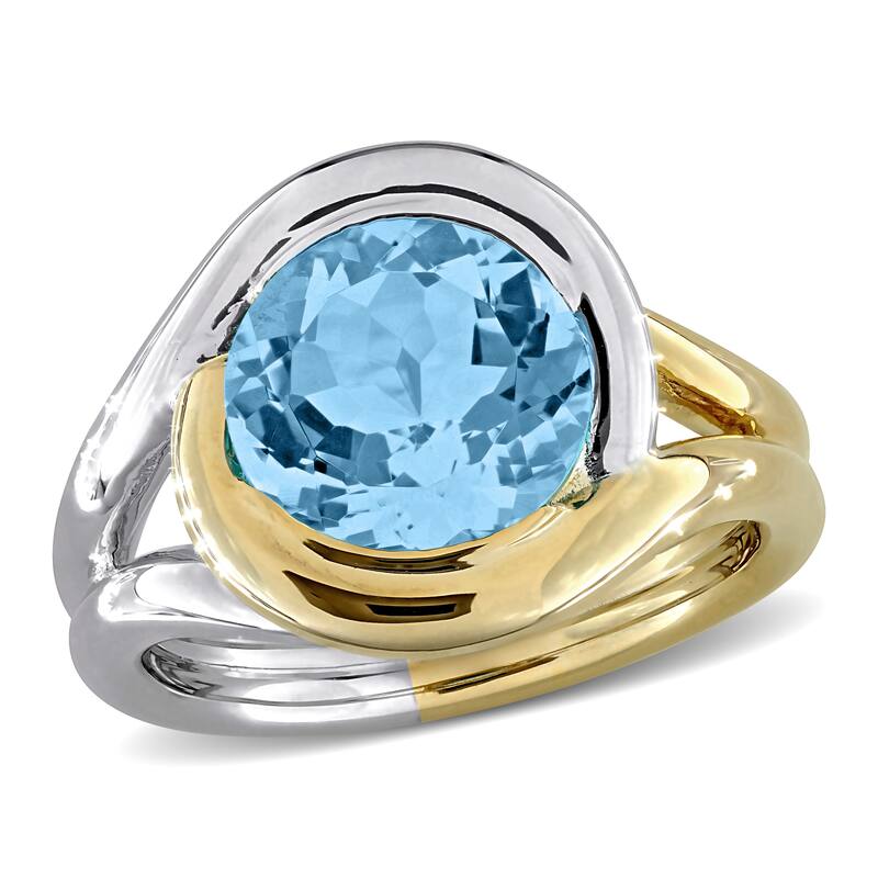 Miadora 4 1/2ct TGW Sky Blue Topaz Ring in Two-Tone Silver