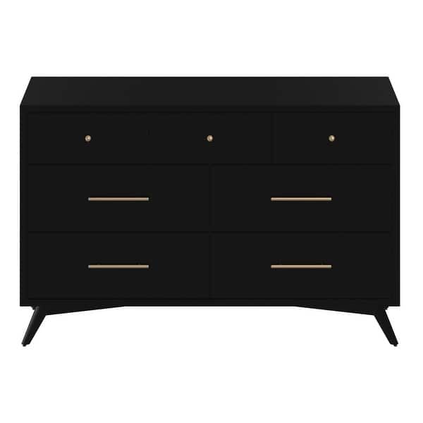 alpine furniture flynn mid century modern 7 drawer dresser Alpine Furniture Flynn Mid Century Modern 7 Drawer Dresser, Black - Bed  Bath & Beyond