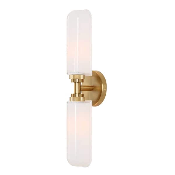 slide 2 of 11, Uttermost Wellsville 2 Lt Brass Sconce - 22"W x 4.375"D x 5"H